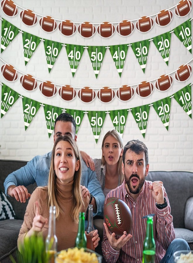 MARFOREVER 6 Pcs Football Party Decorations, Pre-Strung Football Banners Footbal Garland Background Football Triangle Flags for Sports Football Games Football Birthday Party Favors Home Supplies - Image 5